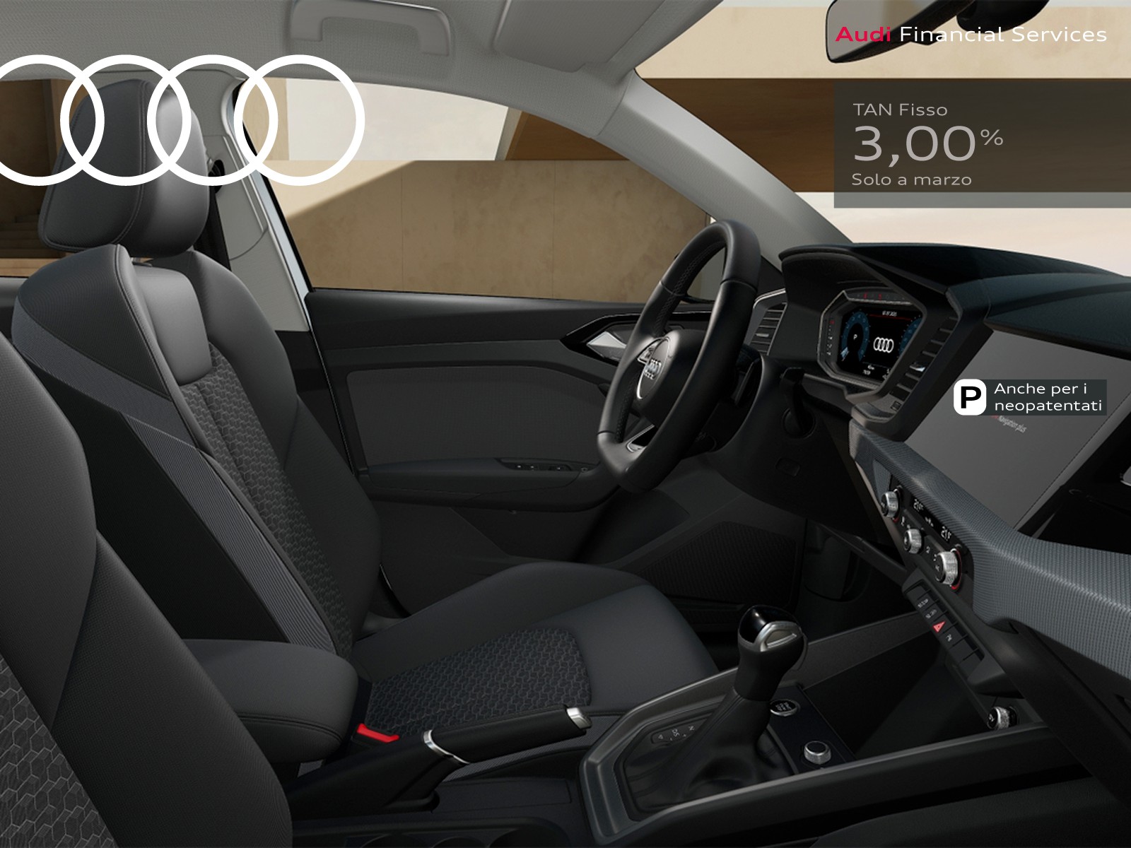 Audi A1 sportback 30 1.0 tfsi identity black 116cv s-tronic