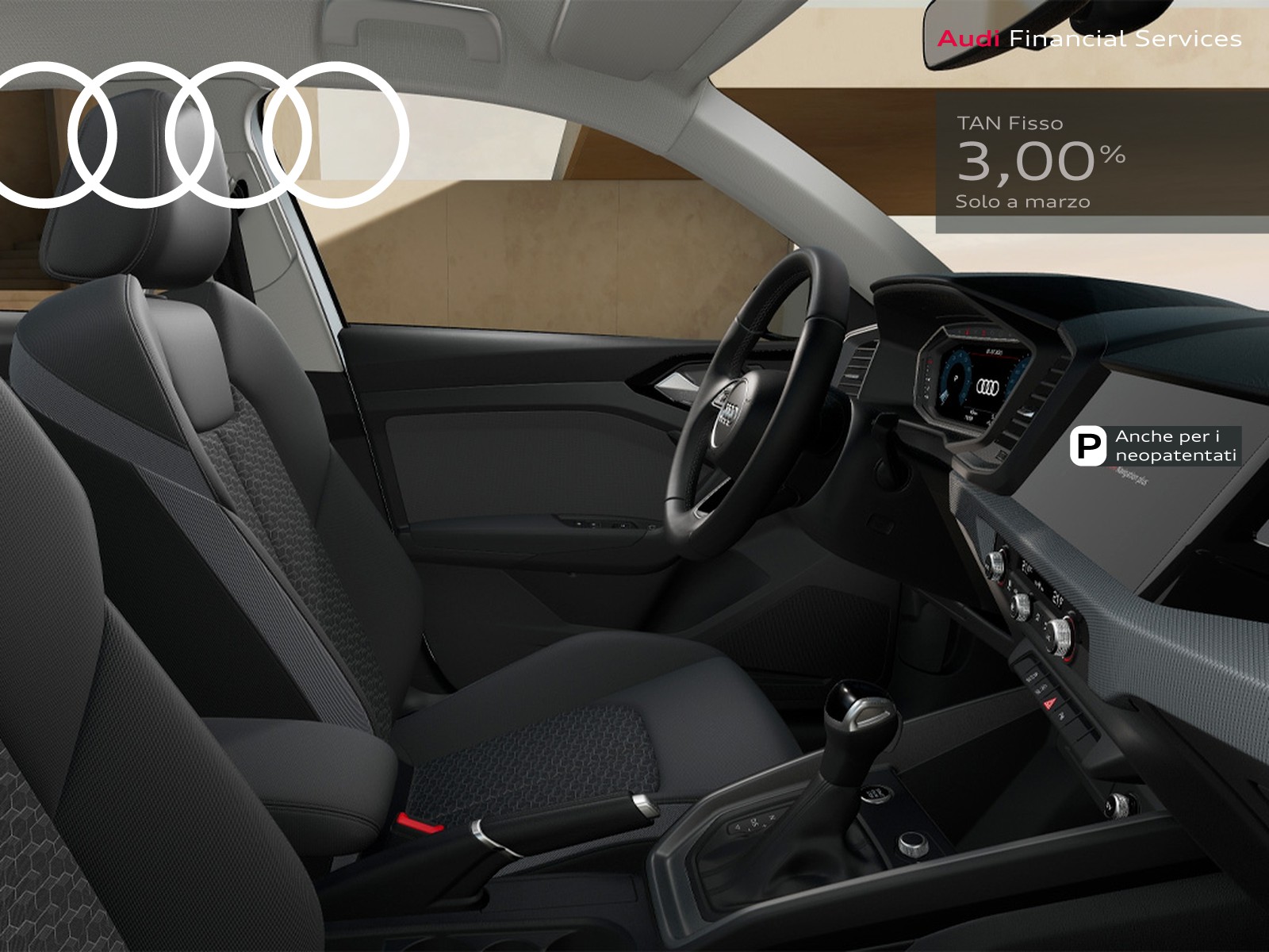 Audi A1 sportback 30 1.0 tfsi identity black 116cv s-tronic