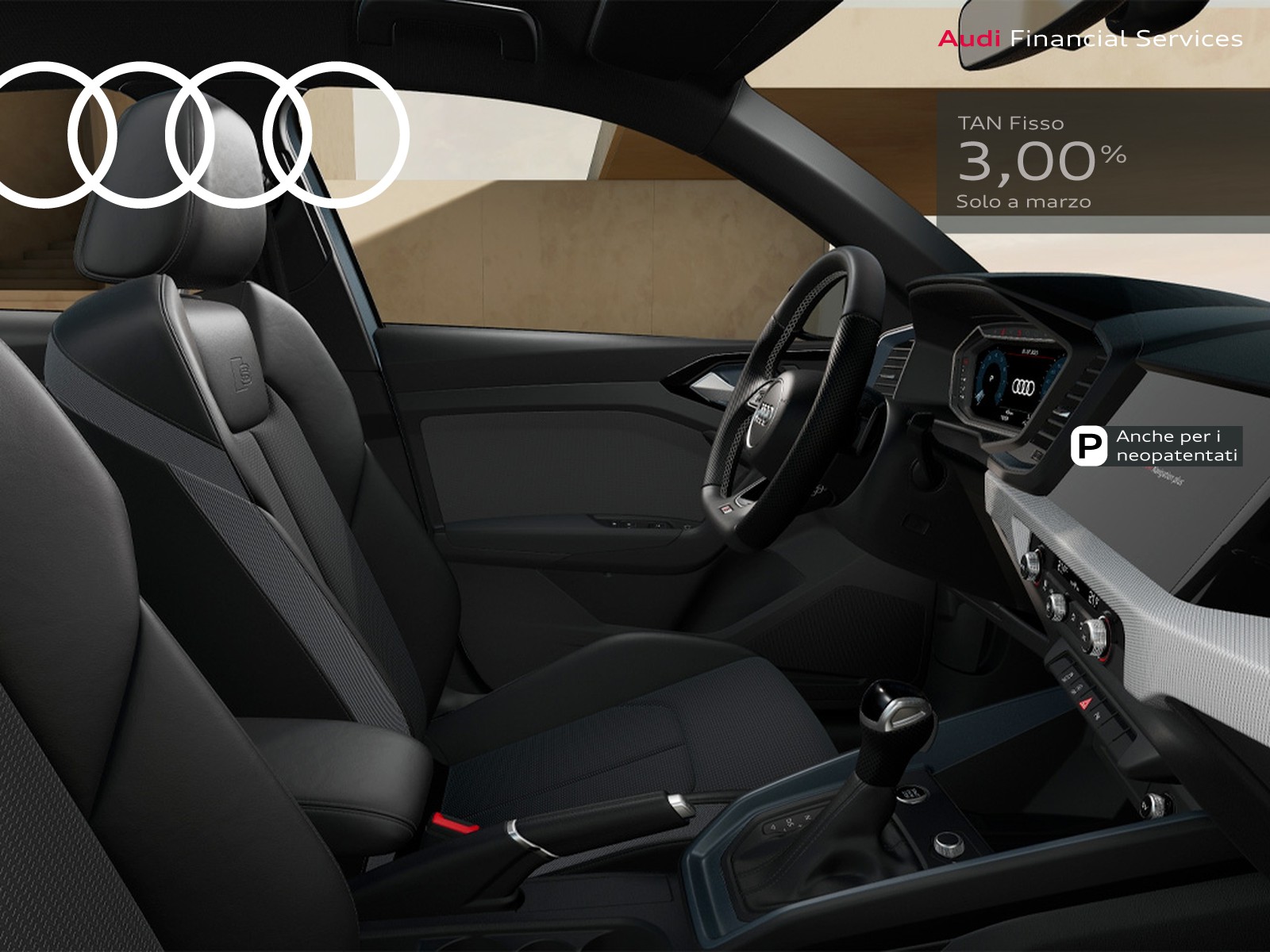 Audi A1 sportback 30 1.0 tfsi identity black 116cv s-tronic