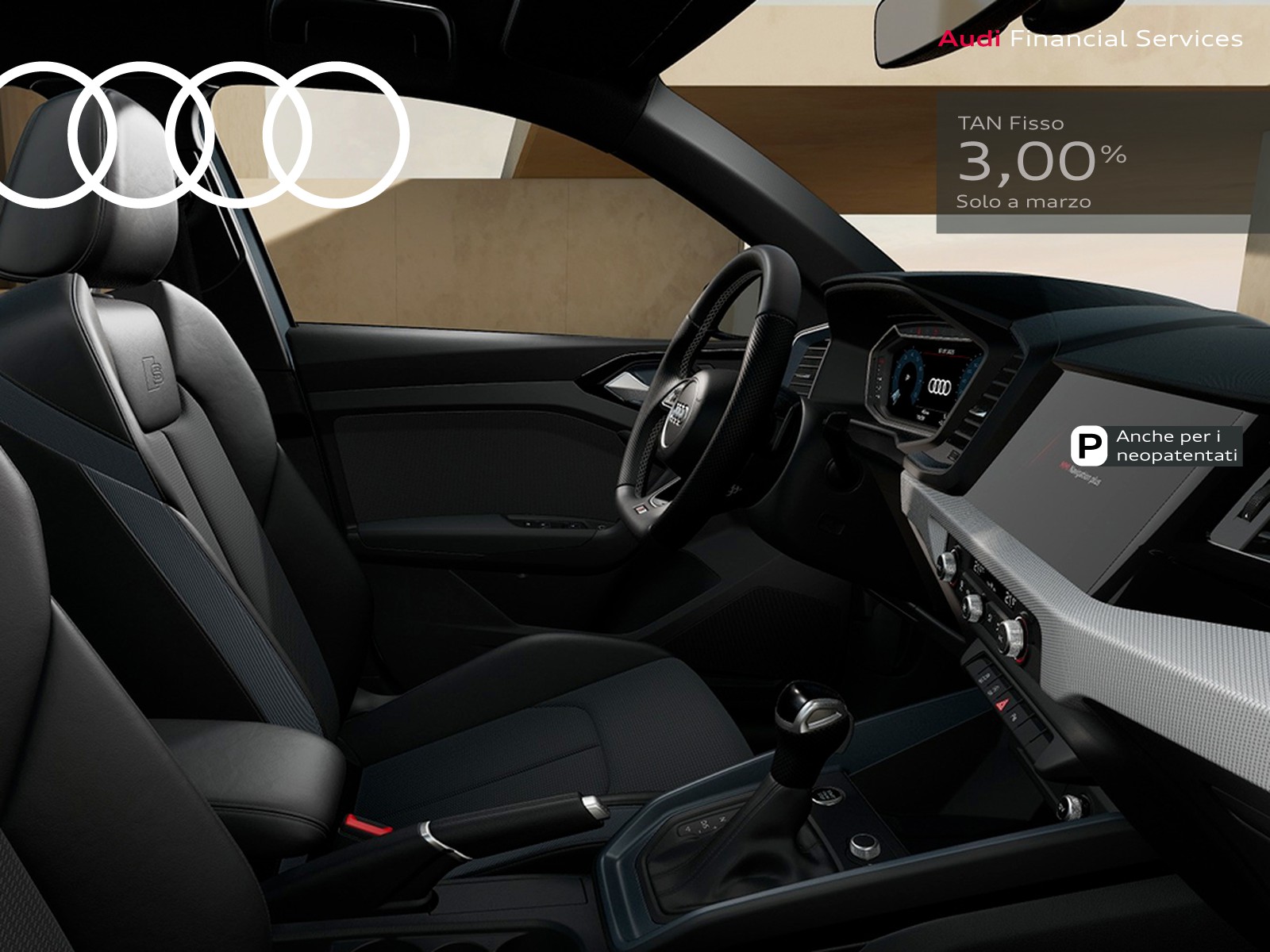 Audi A1 sportback 30 1.0 tfsi identity black 116cv s-tronic