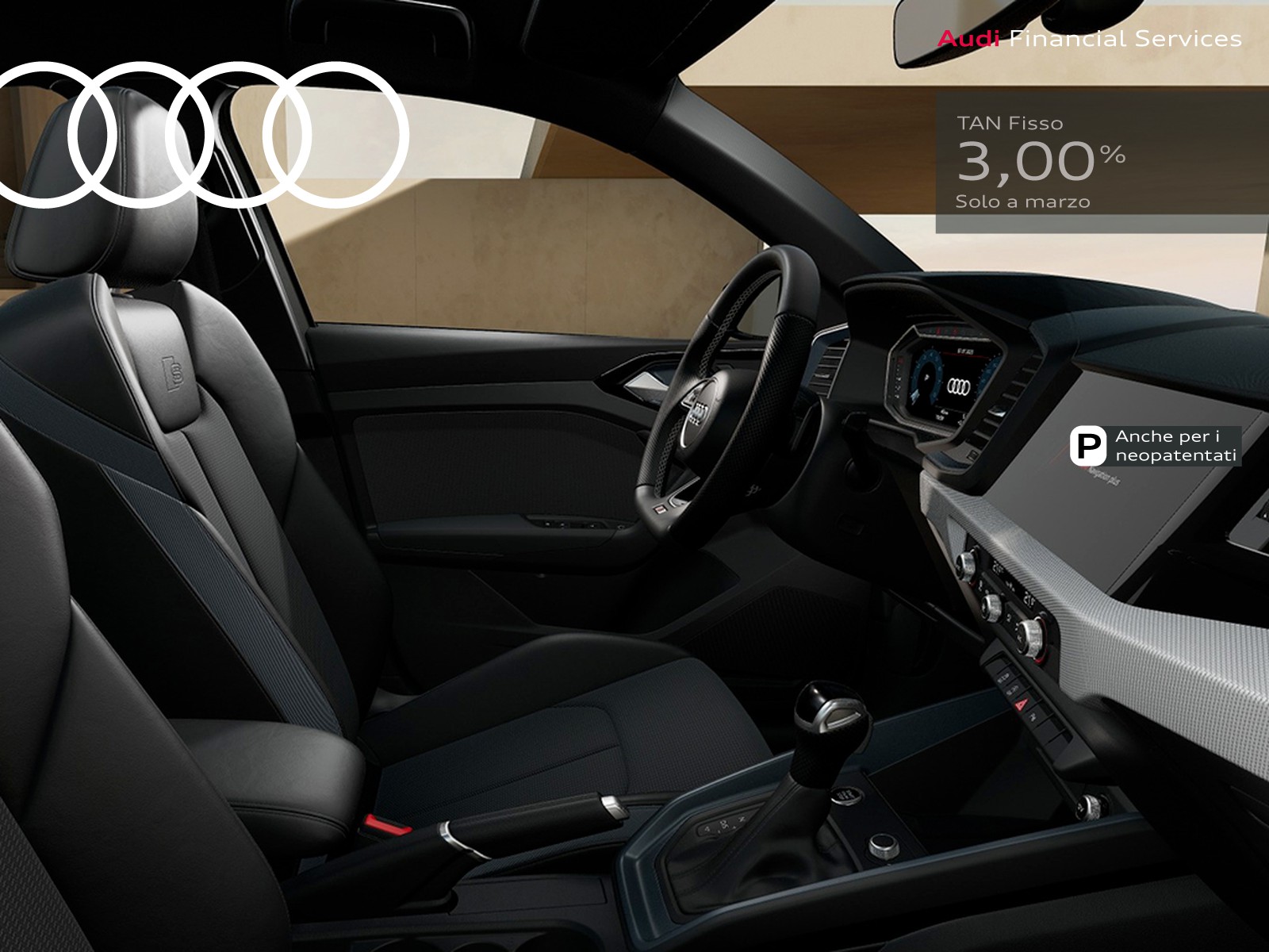 Audi A1 sportback 30 1.0 tfsi identity black 116cv s-tronic