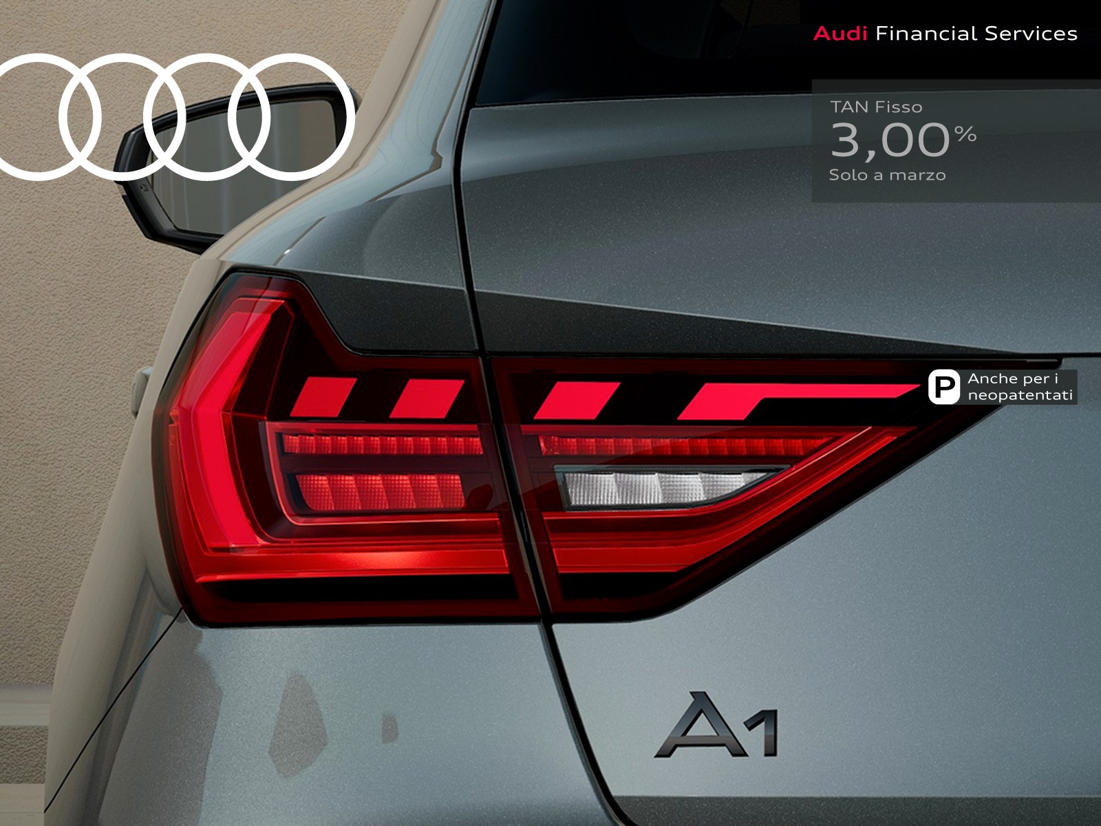 Audi A1 sportback 30 1.0 tfsi identity black 116cv s-tronic