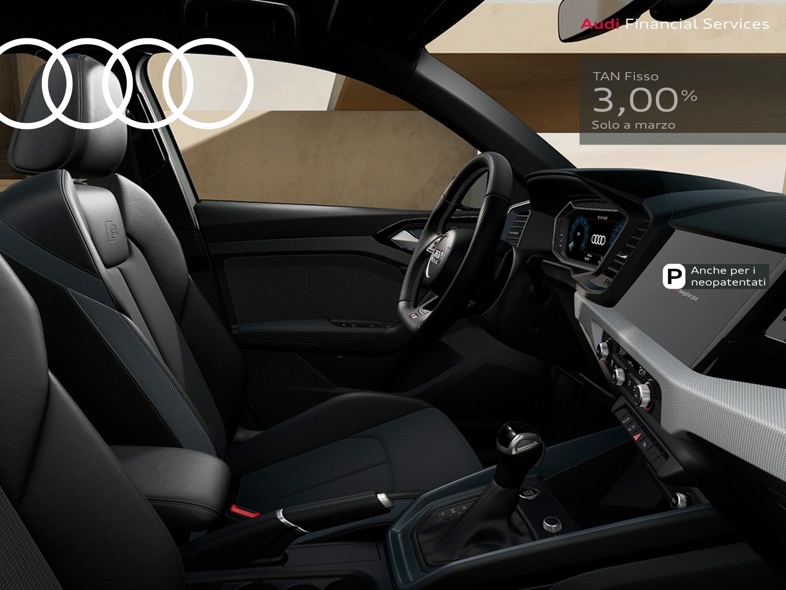 Audi A1 sportback 30 1.0 tfsi identity black 116cv s-tronic