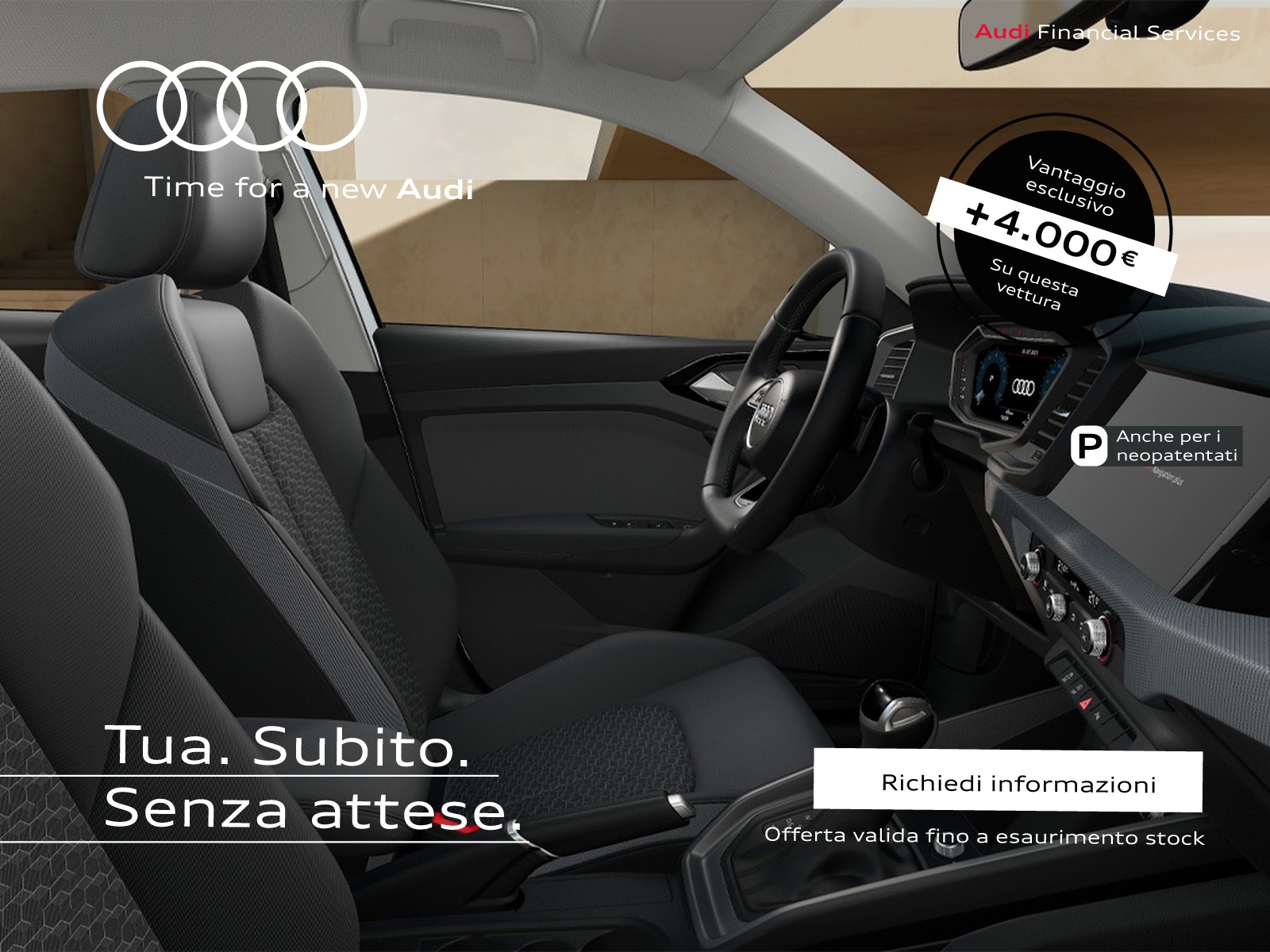 Audi A1 sportback 30 1.0 tfsi identity black 116cv s-tronic