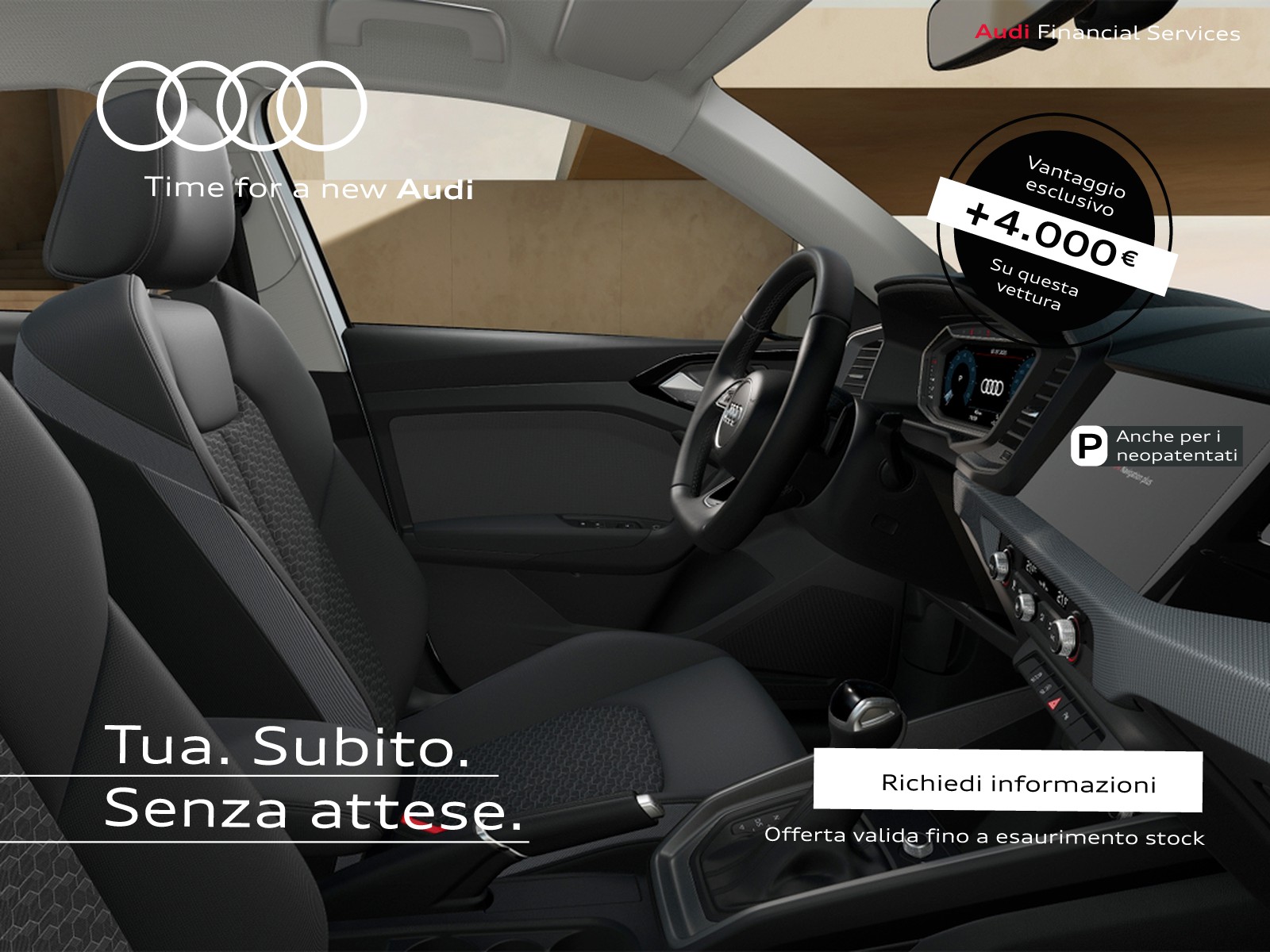 Audi A1 sportback 30 1.0 tfsi identity black 116cv s-tronic