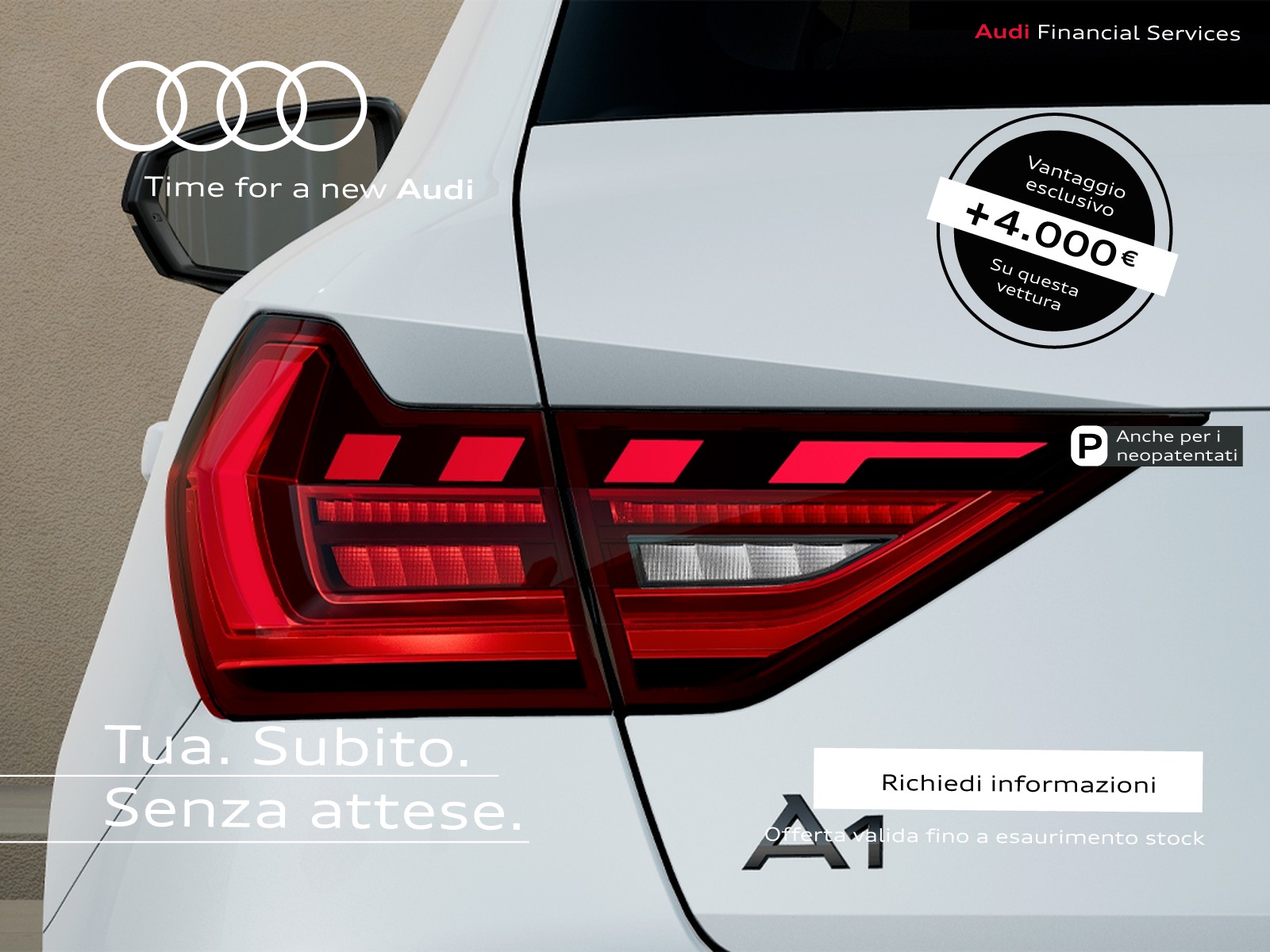 Audi A1 sportback 30 1.0 tfsi identity black 116cv s-tronic