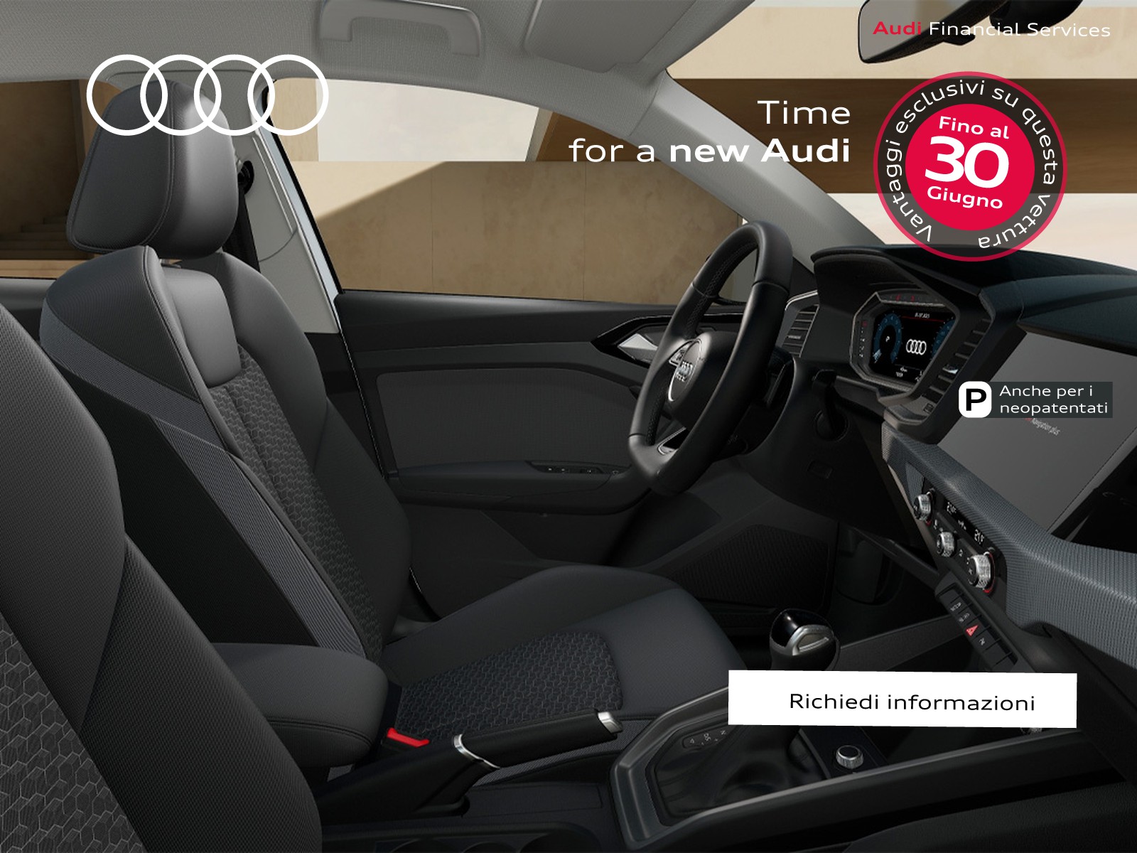 Audi A1 sportback 30 1.0 tfsi identity black 116cv s-tronic