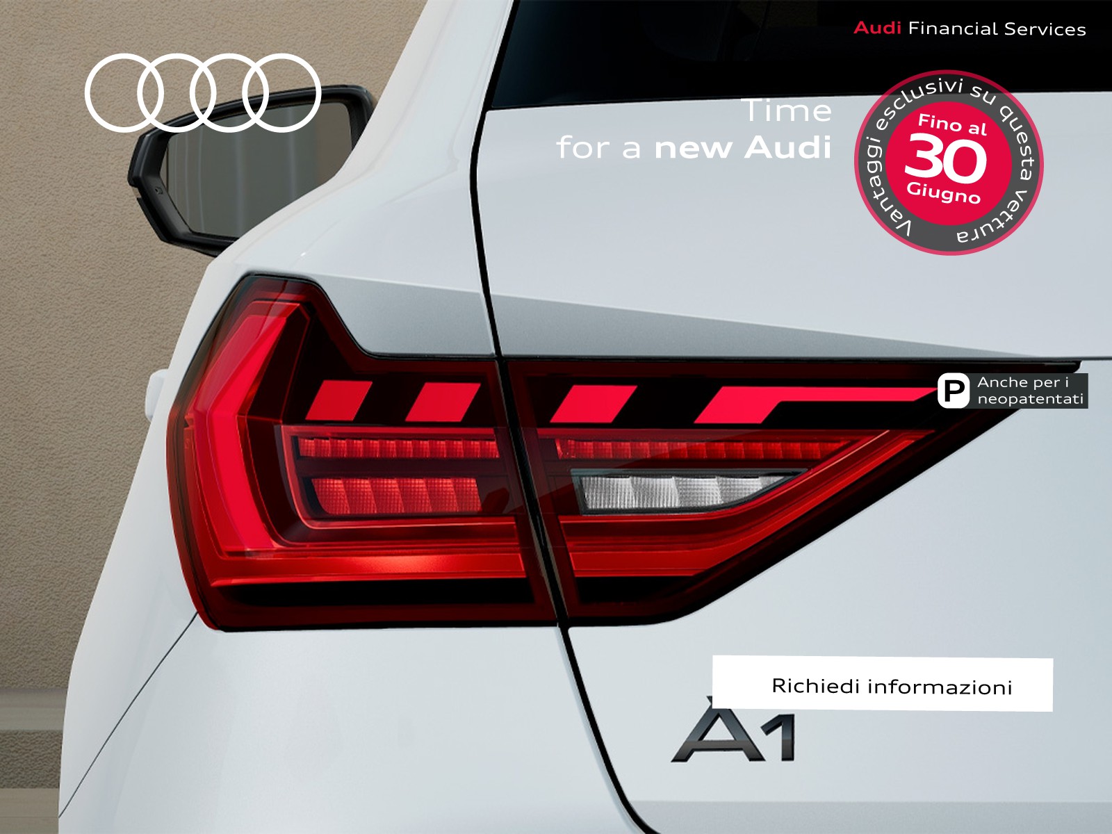 Audi A1 sportback 30 1.0 tfsi identity black 116cv s-tronic